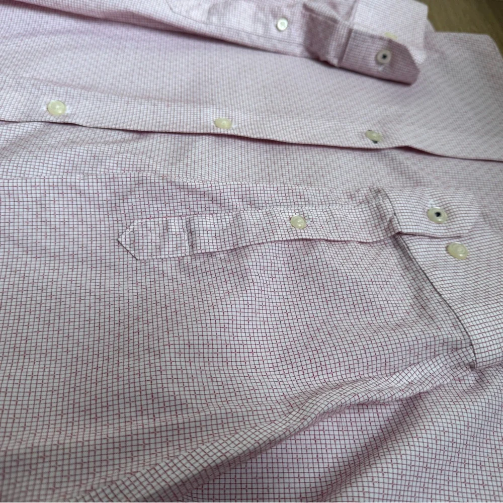 Banana Republic Men’s Standard-Fit Non-Iron Cotton Shirt Size‎ XL Burgundy White